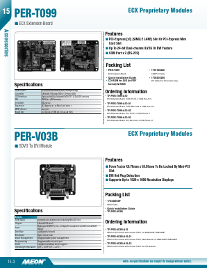 PER-T099 Datasheet PDF AAEON Technology