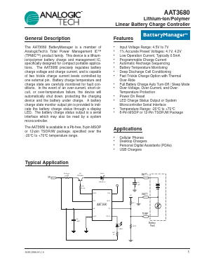 AAT3680 Datasheet PDF Advanced Analog Technology, Inc.