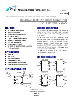 AAT1500-S13-T Datasheet PDF Advanced Analog Technology, Inc.