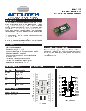 AK68512D Datasheet PDF ACCUTEK MICROCIRCUIT CORPORATION