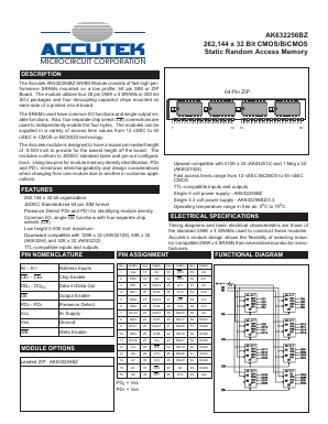 AK632256BZ Datasheet PDF ACCUTEK MICROCIRCUIT CORPORATION