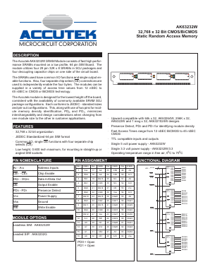 AK63232G Datasheet PDF ACCUTEK MICROCIRCUIT CORPORATION