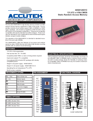AK68128D1C Datasheet PDF ACCUTEK MICROCIRCUIT CORPORATION