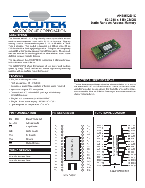 AK68512D1C Datasheet PDF ACCUTEK MICROCIRCUIT CORPORATION