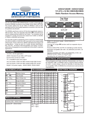 AK632128AW Datasheet PDF ACCUTEK MICROCIRCUIT CORPORATION