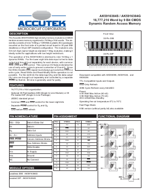 AK5916384G Datasheet PDF ACCUTEK MICROCIRCUIT CORPORATION