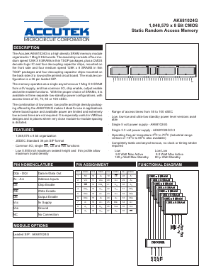AK681024G Datasheet PDF ACCUTEK MICROCIRCUIT CORPORATION