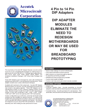 AK10D-LLP3X3_04 Datasheet PDF ACCUTEK MICROCIRCUIT CORPORATION