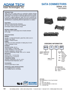 SATAAPLSMT Datasheet PDF Adam Technologies, Inc.