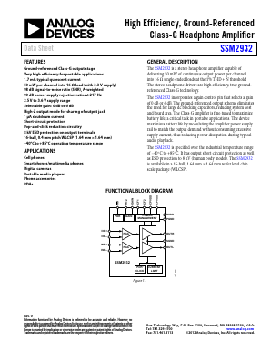 SSM2932ACBZ-R7 Datasheet PDF Analog Devices