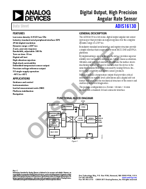 ADIS16130 Datasheet PDF Analog Devices