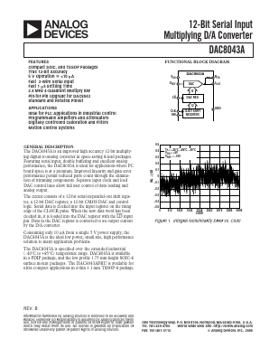 DAC8043AFRUZ3 Datasheet PDF Analog Devices