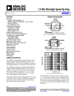 AD8000YCPZ-REEL Datasheet PDF Analog Devices