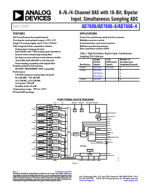 AD7606BSTZ-4 Datasheet PDF Analog Devices