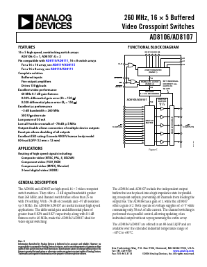 AD8107 Datasheet PDF Analog Devices