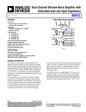 AD8432ACPZ-RL Datasheet PDF Analog Devices