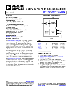 AD7278AUJZ-RL7 Datasheet PDF Analog Devices