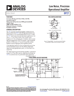 OP27AJ/883C Datasheet PDF Analog Devices