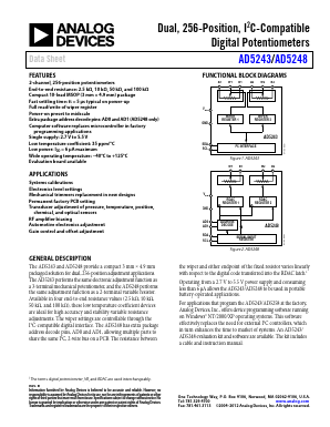 AD5248BRMZ10 Datasheet PDF Analog Devices