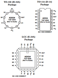 AD534T Datasheet PDF Analog Devices