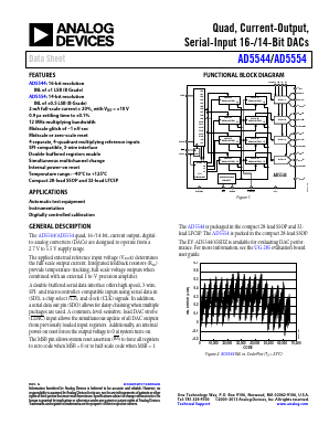 AD5544ACPZ-1-R2 Datasheet PDF Analog Devices