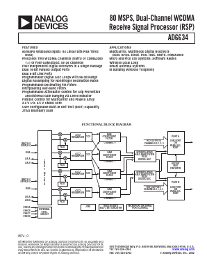 AD6634PCB Datasheet PDF Analog Devices