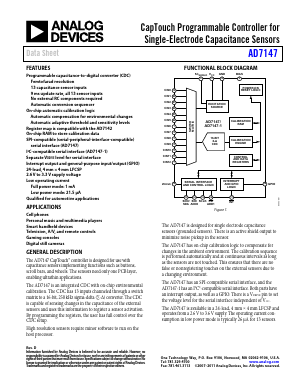 AD7147PACPZ-1RL Datasheet PDF Analog Devices