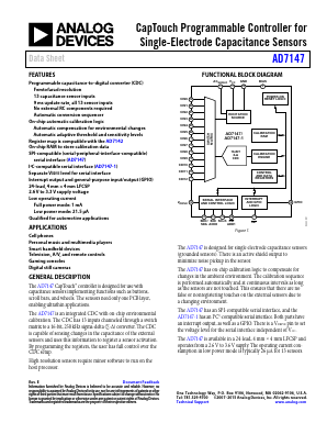 AD7147 Datasheet PDF Analog Devices