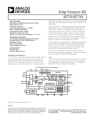 AD7730LBRU-REEL7 Datasheet PDF Analog Devices