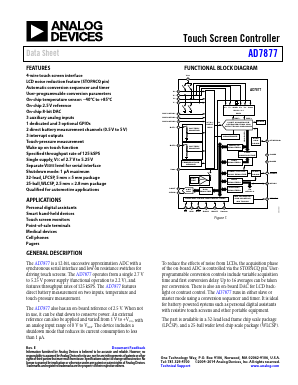 AD7877ACBZ-REEL Datasheet PDF Analog Devices