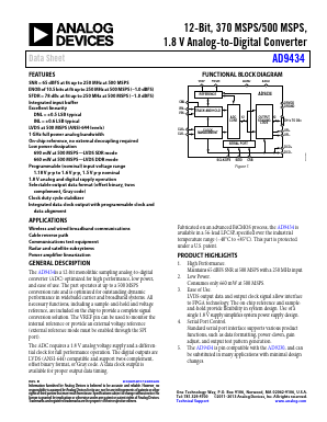 AD9434BCPZ-370 Datasheet PDF Analog Devices