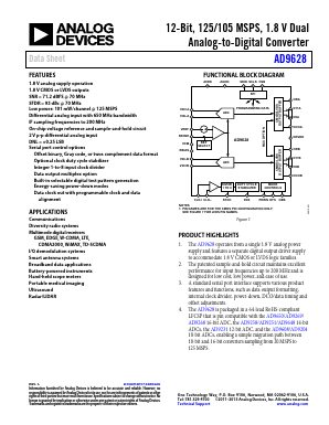 AD9628BCPZRL7-105 Datasheet PDF Analog Devices