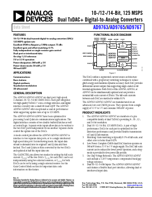 AD9767 Datasheet PDF Analog Devices
