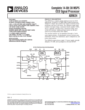 AD9824KCP Datasheet PDF Analog Devices