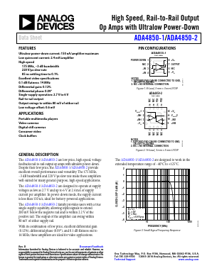 ADA4850-2 Datasheet PDF Analog Devices