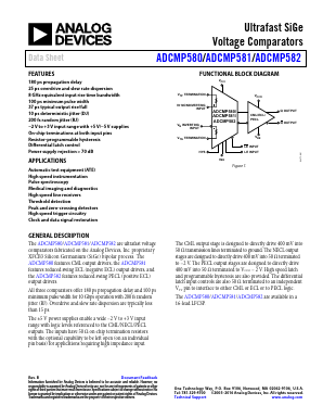 ADCMP582BCPZ-R2 Datasheet PDF Analog Devices