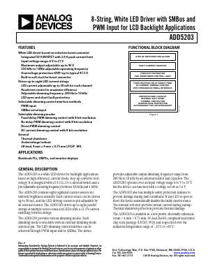 ADD5203ACPZ-RL Datasheet PDF Analog Devices