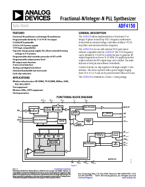 ADF4150BCPZ-RL7 Datasheet PDF Analog Devices