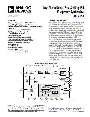 ADF4193WCCPZ-RL7 Datasheet PDF Analog Devices