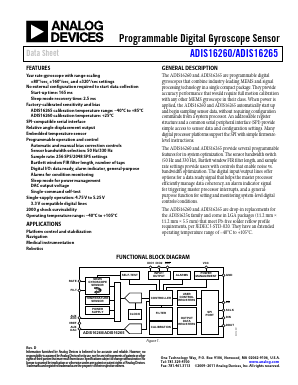 ADIS16265/PCBZ Datasheet PDF Analog Devices