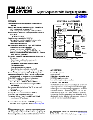 ADM1069ACPZ-REEL7 Datasheet PDF Analog Devices