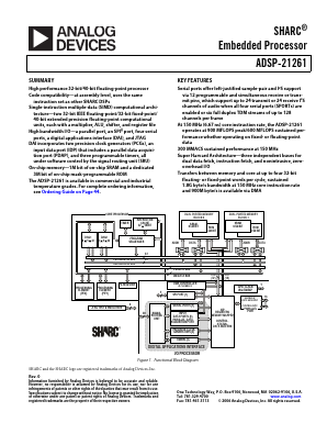 ADSP-21261SKBC-150 Datasheet PDF Analog Devices