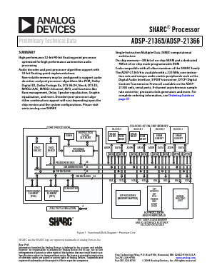 ADSP-21365SKBCZENG Datasheet PDF Analog Devices