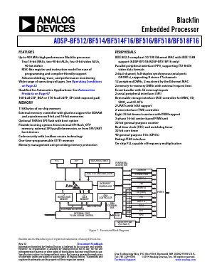 ADSP-BF516KSWZ-4 Datasheet PDF Analog Devices