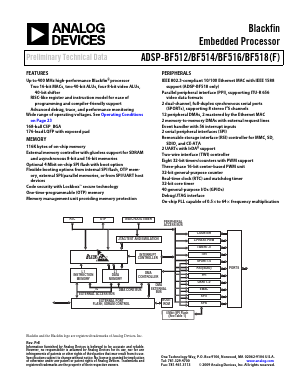 ADSP-BF512 Datasheet PDF Analog Devices