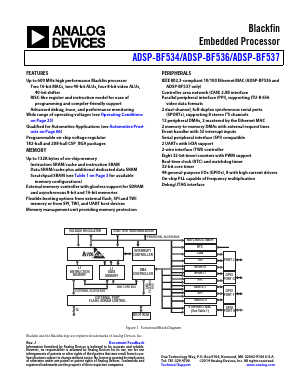 ADSP-BF534YBCZ-4B Datasheet PDF Analog Devices