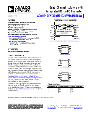 ADUM5403W Datasheet PDF Analog Devices