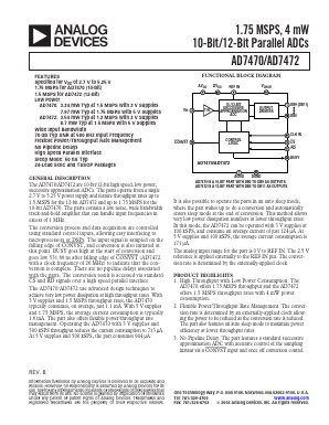 AD7472ARU-REEL7 Datasheet PDF Analog Devices