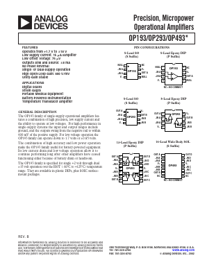 OP193ES_02 Datasheet PDF Analog Devices