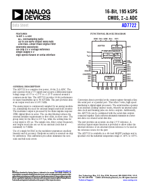 AD7722 Datasheet PDF Analog Devices